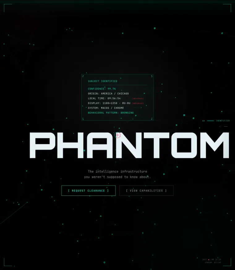 Демо-сайт: AI-платформа PHANTOM